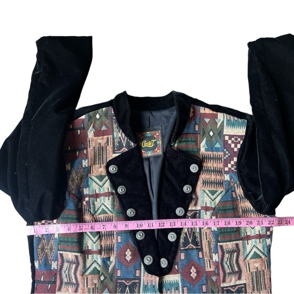 Vintage Circle T Western Tapestry Velvet Jacket Dallas Texas USA Made, XL - Picture 11 of 13
